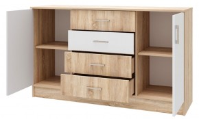 БЕАТРИС Комод К1400 (Дуб Сонома/Белый глянец) в Покачах - pokachi.ok-mebel.com | фото 2