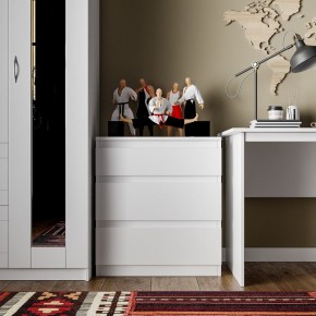 Комод КАСТОР с тремя ящиками, цвет белый в Покачах - pokachi.ok-mebel.com | фото 3