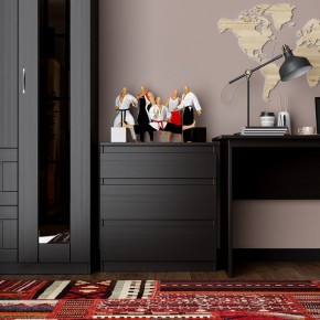 Комод КАСТОР с тремя ящиками, цвет Дуб Венге в Покачах - pokachi.ok-mebel.com | фото 3