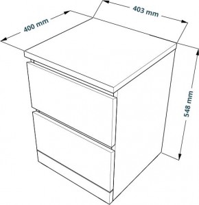 Комод Варма 2 с двумя выдвижными ящиками, цвет белый в Покачах - pokachi.ok-mebel.com | фото 3