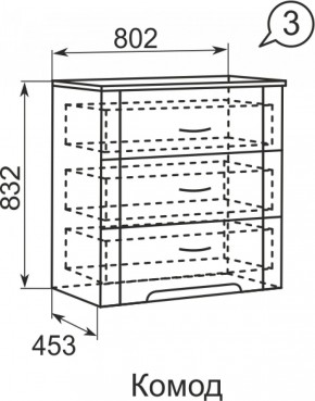 Комод Виктория 3  в Покачах - pokachi.ok-mebel.com | фото
