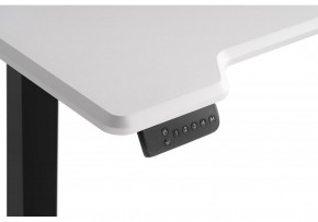 Компьютерный стол Маркос с механизмом подъема 120х75х75 белая шагрень / черный в Покачах - pokachi.ok-mebel.com | фото 6