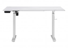 Компьютерный стол Маркос с механизмом подъема 140х80х75 белый / шагрень белая в Покачах - pokachi.ok-mebel.com | фото 3