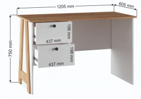 Компьютерный стол Теодора белый / крафт золотой в Покачах - pokachi.ok-mebel.com | фото 3