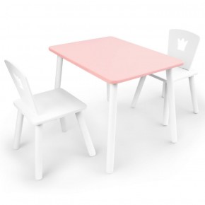 Комплект детской мебели стол и два стула Корона  (Розовый/Белый/Белый) в Покачах - pokachi.ok-mebel.com | фото 1