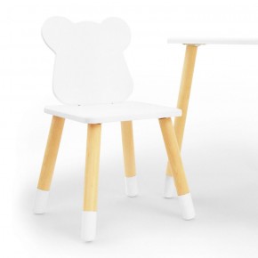 Комплект детской мебели стол и два стула Мишутка (Белый/Белый/Береза) в Покачах - pokachi.ok-mebel.com | фото