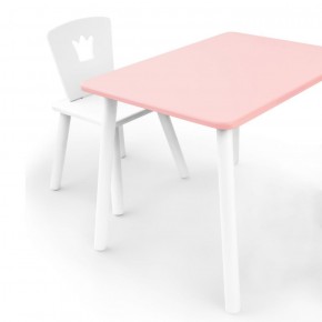 Комплект детской мебели стол и стул Корона (Розовый/Белый/Белый) в Покачах - pokachi.ok-mebel.com | фото