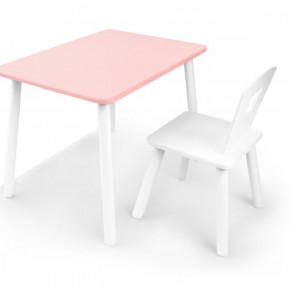 Комплект детской мебели стол и стул Корона (Розовый/Белый/Белый) в Покачах - pokachi.ok-mebel.com | фото 2