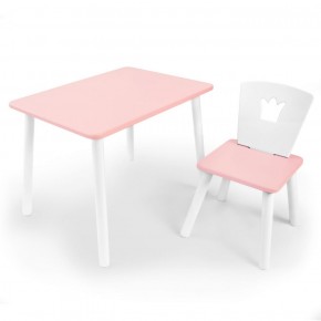 Комплект детской мебели стол и стул Корона (Розовый/Розовый/Белый) в Покачах - pokachi.ok-mebel.com | фото