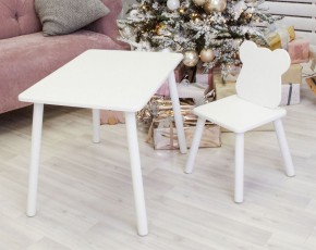 Комплект детской мебели стол и стул Мишутка (Белый/Белый/Белый) в Покачах - pokachi.ok-mebel.com | фото
