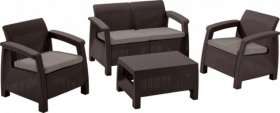Комплект мебели Корфу сет (Corfu set) коричневый - серо-бежевый * в Покачах - pokachi.ok-mebel.com | фото