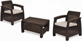 Комплект мебели Корфу Уикенд (Corfu Weekend) коричневый - серо-бежевый * в Покачах - pokachi.ok-mebel.com | фото 1