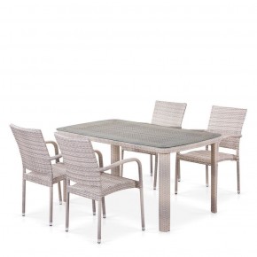 Комплект плетеной мебели T256C/Y376C-W85 Latte (4+1) + подушки на стульях в Покачах - pokachi.ok-mebel.com | фото 1