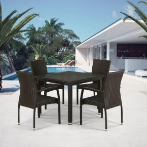 Комплект плетеной мебели T257A/YC379A-W53 Brown (4+1) + подушки на стульях в Покачах - pokachi.ok-mebel.com | фото 1