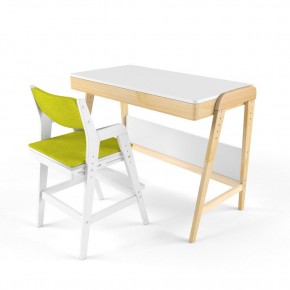 Комплект растущий стол и стул с чехлом 38 попугаев «Вуди» (Белый, Белый, Грин) в Покачах - pokachi.ok-mebel.com | фото