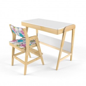 Комплект растущий стол и стул с чехлом 38 попугаев «Вуди» (Белый, Береза, Мечта) в Покачах - pokachi.ok-mebel.com | фото