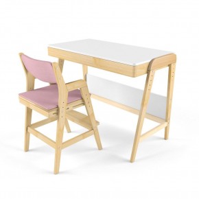 Комплект растущий стол и стул с чехлом 38 попугаев «Вуди» (Белый, Береза, Розовый) в Покачах - pokachi.ok-mebel.com | фото