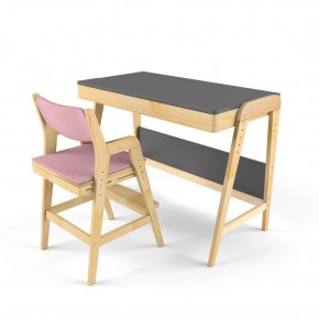 Комплект растущий стол и стул с чехлом 38 попугаев «Вуди» (Серый, Береза, Розовый) в Покачах - pokachi.ok-mebel.com | фото