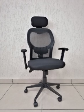 Кресло Barneo K-128 для персонала (черная ткань черная сетка) в Покачах - pokachi.ok-mebel.com | фото