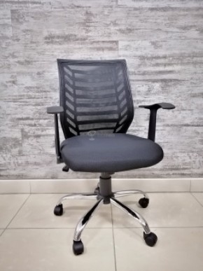 Кресло Barneo K-138 для персонала (черная ткань черная сетка) в Покачах - pokachi.ok-mebel.com | фото