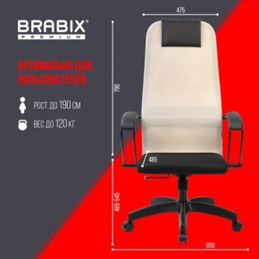 Кресло BRABIX PREMIUM "Ultimate EX-800" пластик, плотная двойная сетка Х2, черное/бежевое, 532916 в Покачах - pokachi.ok-mebel.com | фото 6