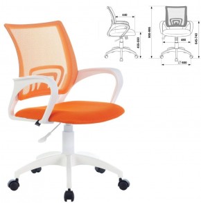 Кресло BRABIX "Fly MG-396W", пластик белый, сетка, оранжевое, 532401, MG-396W_532401 в Покачах - pokachi.ok-mebel.com | фото 2