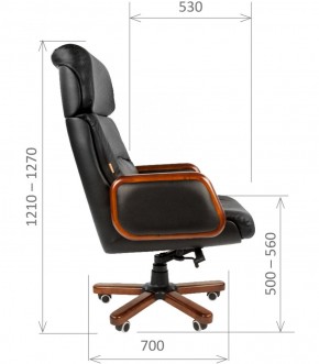 Кресло для руководителя CHAIRMAN 417 (Натуральная кожа) Черное в Покачах - pokachi.ok-mebel.com | фото 5