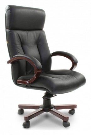 Кресло для руководителя Chairman 421 черный/орех темный, черный в Покачах - pokachi.ok-mebel.com | фото