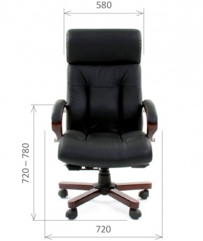 Кресло для руководителя CHAIRMAN  421 (Натуральная кожа) Черное в Покачах - pokachi.ok-mebel.com | фото 4