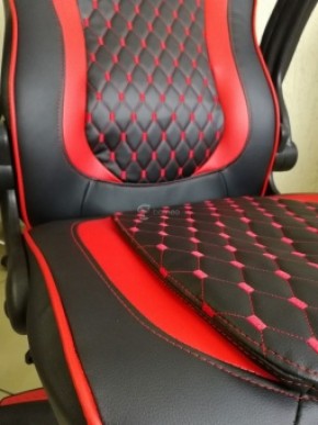 Кресло геймерское Barneo K-37 (черная экокожа красные вставки) в Покачах - pokachi.ok-mebel.com | фото