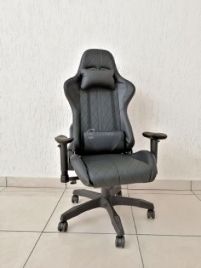 Кресло геймерское Barneo K-52 (черная экокожа черные вставки) в Покачах - pokachi.ok-mebel.com | фото