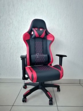 Кресло геймерское Barneo K-53 (черная экокожа красные вставки) в Покачах - pokachi.ok-mebel.com | фото