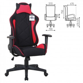 Кресло компьютерное BRABIX GT Racer GM-101 + подушка (ткань) черное/красное (531820) в Покачах - pokachi.ok-mebel.com | фото 2