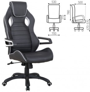 Кресло компьютерное BRABIX "Techno Pro GM-003" (черное/серое, вставки серые) 531814 в Покачах - pokachi.ok-mebel.com | фото 2