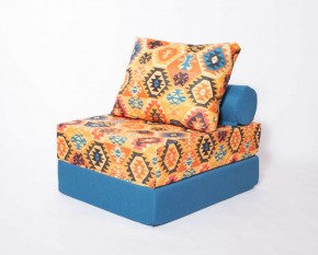 Кресло-кровать-пуф бескаркасное Прайм (мехико желтый-морская волна) в Покачах - pokachi.ok-mebel.com | фото