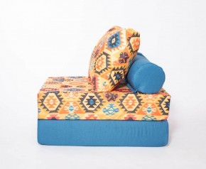 Кресло-кровать-пуф бескаркасное Прайм (мехико желтый-морская волна) в Покачах - pokachi.ok-mebel.com | фото 2