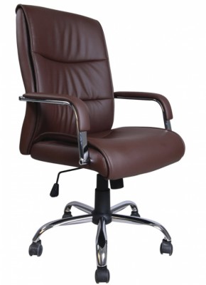 Кресло офисное BRABIX "Space EX-508" (экокожа, хром, коричневое) 531164 в Покачах - pokachi.ok-mebel.com | фото