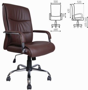 Кресло офисное BRABIX "Space EX-508" (экокожа, хром, коричневое) 531164 в Покачах - pokachi.ok-mebel.com | фото 4