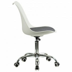 Кресло стул BRABIX "Eames MG-310 CH", хром, пластик белый, ткань серая, 532924 в Покачах - pokachi.ok-mebel.com | фото 3