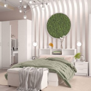 Кровать 1400 Париж с настилом (Белый тиснение) в Покачах - pokachi.ok-mebel.com | фото 3