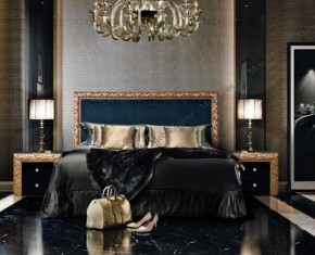 Кровать 2-х спальная (1,8 м) Тиффани Premium черная/золото с мягким элементом (Антрацит) с подъемным механизмом (ТФКР180-3[3](П) в Покачах - pokachi.ok-mebel.com | фото 2