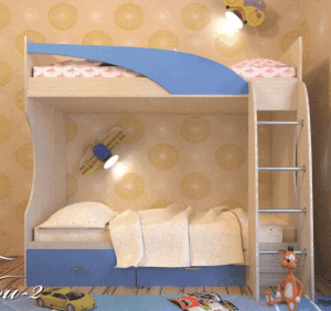 Кровать 2-ярусная Бэби 2 в Покачах - pokachi.ok-mebel.com | фото 2