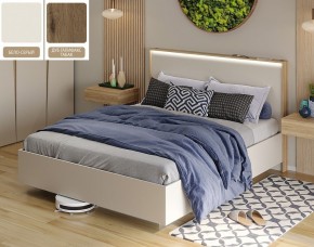 Кровать (Бело-серый U775 ST9/Дуб Галифакс Табак) 1400 в Покачах - pokachi.ok-mebel.com | фото
