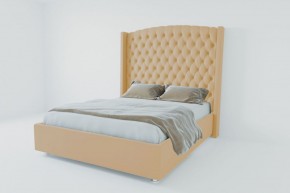 Кровать Берлин ЛЮКС с ПМ 1800 (экокожа бежевая) в Покачах - pokachi.ok-mebel.com | фото