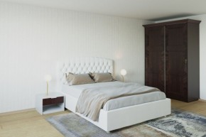 Кровать Берлин с ПМ 1200 (экокожа белая) в Покачах - pokachi.ok-mebel.com | фото 2