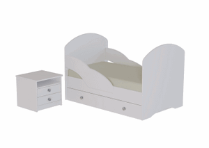Кровать 800 ЛДСП с ящиком и бортиками (без фотопечати) в Покачах - pokachi.ok-mebel.com | фото 2