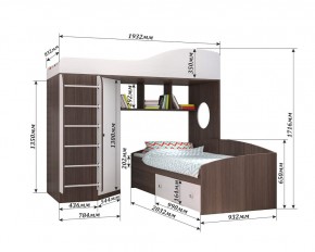 Кровать-чердак Кадет 2 с металлической лестницей в Покачах - pokachi.ok-mebel.com | фото 2