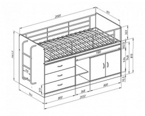 Кровать-чердак "Дюймовочка-6" Белый в Покачах - pokachi.ok-mebel.com | фото 2