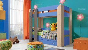 Кровать детская 2-х ярусная Юниор-6 с ящиком ЛДСП (800*1900) в Покачах - pokachi.ok-mebel.com | фото
