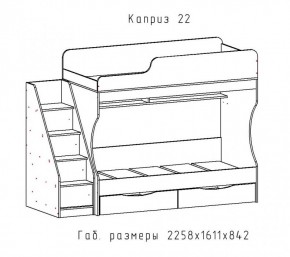 КАПРИЗ-22 Кровать двухъярусная 800 настил ЛДСП в Покачах - pokachi.ok-mebel.com | фото 2